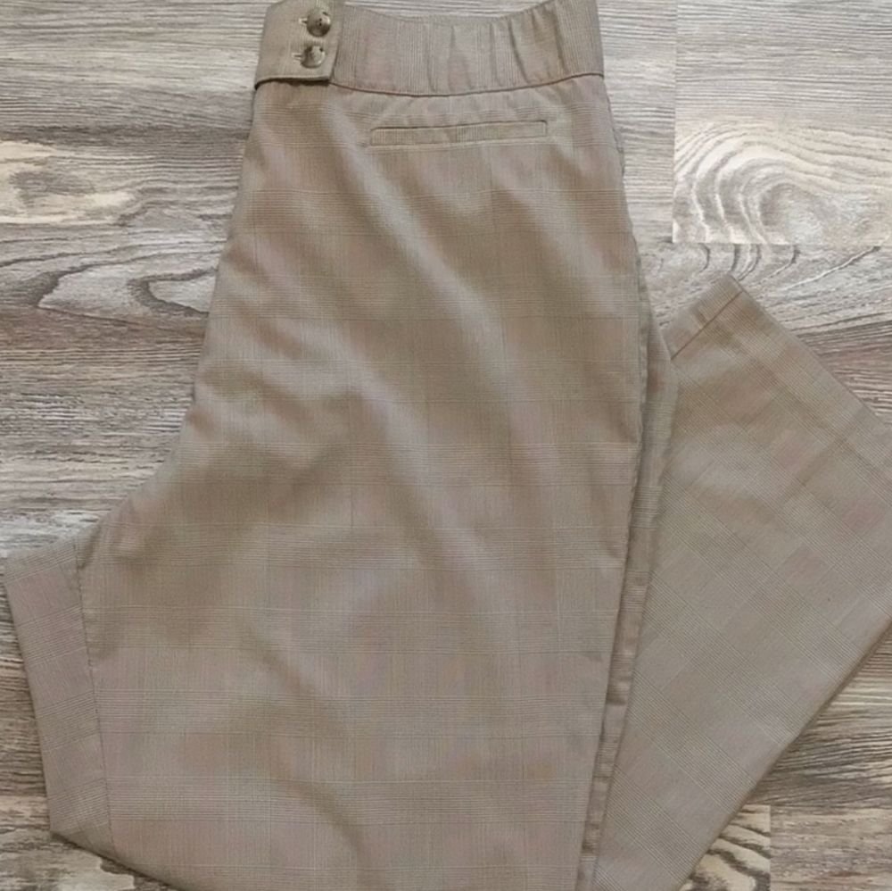 DressBarn Woman Tan Plaid High Rise Trouser Pants 18W